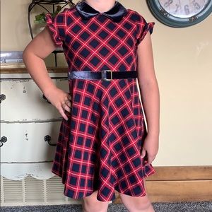 Fit and flare holiday plaid dress